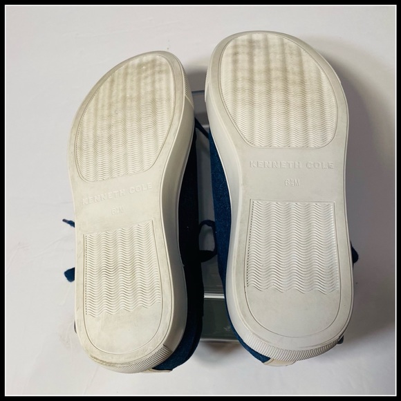 KENNETH COLE NY KAM DENIM W/Gold on Heels Sz 6.5 - Picture 8 of 10